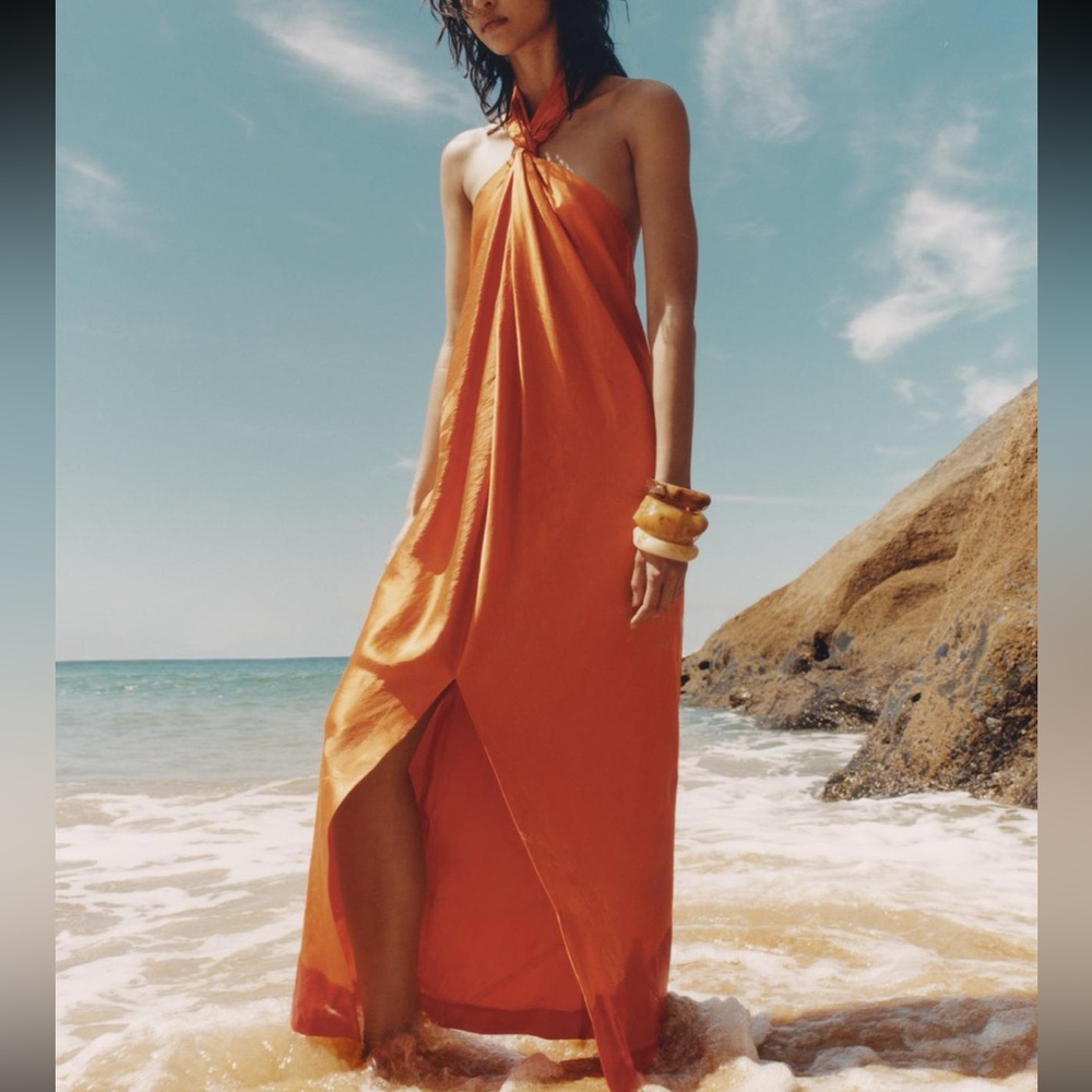 Zara Vibrant Orange Dress